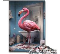 Jigsaw Puzzles for Adults 1000 Piece Flamingo Reading Newspaper Challenging Puzzles size 26x38cm Perfect for Family Fun, Party Games, Birthday Party Favors