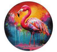 Jigsaw Puzzles for Adults 1000 Piece Flamingo Round Puzzles for 1000 Piece Relax & Challenge, Colorful Home Decor Art, for Friends 1000pcs (67.5x67.5cm)