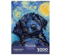 Jigsaw Puzzles for Adults 1000 Piece Flat Coated Puppy Sleeping Teenager Puzzles Hands-on Game Difficult Challenge Challenging Game Gifts 38x26cm/1000pcs