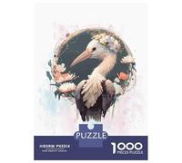Jigsaw Puzzles for Adults 1000 Piece Floral Watercolor Stork Jigsaw for Adults Fun Games Wall Art Unique Birthday And Xmas Gifts 52x38cm/1000pcs