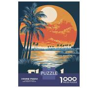 Jigsaw Puzzles for Adults 1000 Piece Florida Sunset Landscape Puzzle for Adults Brain Teaser Game Enhance Memory Fun at Home Activities, 38x26cm/1000pcs