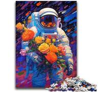 Jigsaw Puzzles for Adults 1000 Piece Flower Astronaut 1000 Pieces for Adults,Artistic Wall Decor & Birthday Gift Idea for Friends, Home Office (50x75cm)