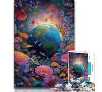 Jigsaw Puzzles for Adults 1000 Piece Flower Earth,Help The Brain Exercise Addictive Toys to Cultivate Patience Perfect Decoration 38x26cm