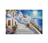 Jigsaw Puzzles for Adults 1000 Piece Flower Large Puzzle Aegean Sea, Difficult Challenging Family Games for The Whole for Women, Wooden Jigsaws with Gift Box Packaging, Gifts for Women 75x50cm D-734