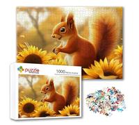 Jigsaw Puzzles for Adults 1000 Piece Flower, Squirrel Puzzles for Adults 29.53 x 19.69 inch, Challenge Impossible Jigsaws, DIY Family Fun Game with Box, Modern Home Decor Wall Art, Gifts Women Men A-5