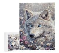 Jigsaw Puzzles for Adults 1000 Piece Flower White Wolf, 1000 Piece Jigsaw Puzzles for Adults, Educational Game jigsaw puzzle 30x20in Suitable for Decompression and Room Wall Decor Gifts j-374
