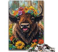Jigsaw Puzzles for Adults 1000 Piece Flower Yak Adult Puzzles,Toys Educational Games Stress Relieving Unique Birthday And Gifts (38x26cm)