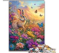 Jigsaw Puzzles for Adults 1000 Piece Flowers And Rabbits, Learning Educational for Is Ideal As A Gift for The Whole Family (Size 26x38cm)