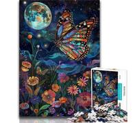 Jigsaw Puzzles for Adults 1000 Piece Flowers Colorful Butterfly Jigsaw,Challenging Game Gifts for Is Ideal As A Gift for The Whole Family 38x26cm