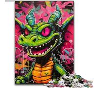 Jigsaw Puzzles for Adults 1000 Piece Flying Dragon Art Graffiti cardboard Jigsaw Puzzles for Adults Perfect for Teenager & Families, Ideal size : 38x26cm