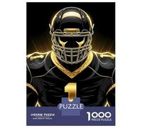 Jigsaw Puzzles for Adults 1000 Piece Football Player in Black And Gold Puzzle for Adults Brain Teaser Game Difficult Hard Deal As Gifts for The Whole Family 70x50cm/1000pcs