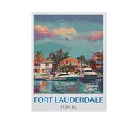 Jigsaw Puzzles for Adults 1000 Piece，Fort Lauderdale Florida，Educational Games Brain Challenge Jigsaw Puzzles for Adult Kids（75x50cm）-O40