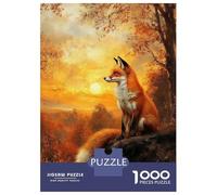 Jigsaw Puzzles for Adults 1000 Piece Fox at Sunset Teenager Puzzles Hands-on Game Difficult Challenge Challenging Game Gifts 70x50cm/1000pcs
