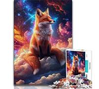 Jigsaw Puzzles for Adults 1000 Piece Fox in The Clouds,Family Game Stress Reliever Difficult Challenge Enhance Love between Couples 38x26cm