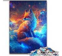 Jigsaw Puzzles for Adults 1000 Piece Fox in The Clouds Made of Wood, for Ages 14+ 50x75cm Birthday Party for Men Women