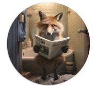 Jigsaw Puzzles for Adults 1000 Piece Fox Reading Newspaper Cardboard Jigsaw for Teenagers Age Group 14+, Home Decor 1000pcs (67.5x67.5cm)