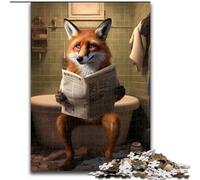 Jigsaw Puzzles for Adults, 1000 Piece Fox Reading Newspaper Puzzles 1000 Pieces for Adults for Teenagers Educational Games Gifts (Size 26x38cm)