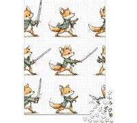 Jigsaw Puzzles for Adults 1000 Piece Fox Sword Dance Animation Teenager Puzzles Family Games Pattern Assembly Fun Activities at Home 70x50cm/1000pcs