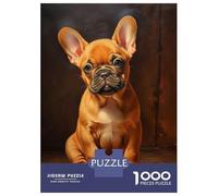 Jigsaw Puzzles for Adults 1000 Piece French Bulldog Fawn Puzzles for Adults Relax Games Pattern Assembly Christmas Birthday Gifts 70x50cm/1000pcs