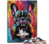 Jigsaw Puzzles for Adults 1000 Piece French Bulldog Oil Painting Adult Jigsaw,Game Toys Every Piece Is Unique - Challenging Family Fun Game (50x75cm)