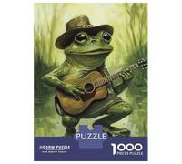 Jigsaw Puzzles for Adults 1000 Piece Frog Musician in Hat-3 Jigsaw Puzzle Brain Teaser Game Stress Reliever Unique Birthday And Xmas Gifts 70x50cm/1000pcs