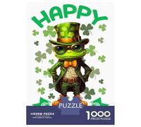 Jigsaw Puzzles for Adults 1000 Piece Frog Saint Patricks Day Jigsaw for Adults Hands-on Game Difficult Hard Fun Activities at Home 70x50cm/1000pcs