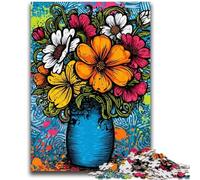 Jigsaw Puzzles for Adults 1000 Piece Funky Pop Art Bouquet Puzzles for Adults,Challenging Game for The Whole for Women, Gifts for Men (75x50cm)