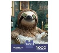 Jigsaw Puzzles for Adults 1000 Piece Funny Animal Sloth Wellness & Spa Day, Relaxing Bubble Bath Jigsaw for Adults Family Games But Fun And Humorous Christmas Birthday Gifts 70x50cm/1000pcs