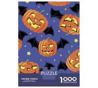 Jigsaw Puzzles for Adults 1000 Piece Funny Halloween Pumpkin Wi Adult Jigsaw Relax Games Difficult Challenge Fun Activities at Home 38x26cm/1000pcs