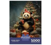 Jigsaw Puzzles for Adults 1000 Piece Funny Panda Xmas Puzzles for Adults Hands-on Game Stress Reliever Stress Reduction Gifts 70x50cm/1000pcs