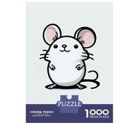 Jigsaw Puzzles for Adults 1000 Piece Funny White Mouse Puzzles for Adults Relax Games Pattern Assembly Christmas Birthday Gifts 52x38cm/1000pcs