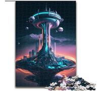 Jigsaw Puzzles for Adults 1000 Piece Future Seattle- In Space Difficult Puzzles for Adults for Family & Friends, Brain-Teasing Challenge (Szie 26x38 cm)