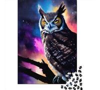 Jigsaw Puzzles for Adults 1000 Piece Galactic Horned Owl Puzzles for Adults Paper Board Puzzles Funny 1000pcs (38x26cm)