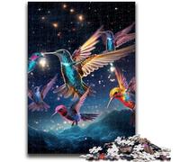 Jigsaw Puzzles for Adults 1000 Piece Galactic Hummingbird Puzzles,Staycation Kill Time with Matching Poster And Trivia Sheet (75x50cm)
