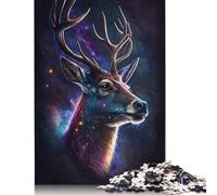 Jigsaw Puzzles for Adults 1000 Piece Galaxy Animal Deer Jigsaw Puzzles for Adults for Educational Games Home Decor 1000pcs (75x50cm)