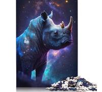 Jigsaw Puzzles for Adults 1000 Piece Galaxy Animal Rhino Puzzles for Adults Wood Puzzles Game Challenge Toy 1000pcs (75x50cm)