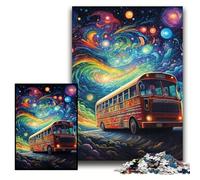 Jigsaw Puzzles for Adults 1000 Piece Galaxy Bus Difficult Puzzles for Adults 26x38 cm Fun at Home Activities, Birthday Present, Travel Gifts