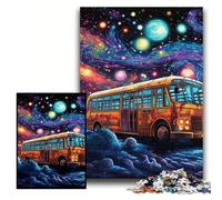 Jigsaw Puzzles for Adults 1000 Piece Galaxy Bus Jigsaw Puzzles for Adults 50x75 cm Brain Teaser & Home Decor, Perfect
