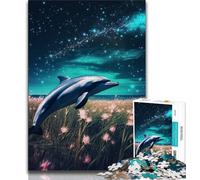 Jigsaw Puzzles for Adults 1000 Piece Galaxy Dolphins Teenager Jigsaw,Challenging Game Toys Wall Decoration Unique Birthday And Xmas Gifts (size 38x26cm)