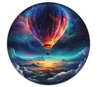 Jigsaw Puzzles for Adults, 1000 Piece Galaxy Hot Air Balloon Round Jigsaw Puzzles Intricate Design for Teenagers,DIY Decor,and Brain-Boosting Fun 67.5x67.5 cm