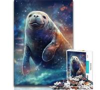 Jigsaw Puzzles for Adults 1000 Piece Galaxy Manatee Teenager Jigsaw,family Fun Games Is Ideal As A Gift for The Whole Family 38x26cm