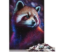 Jigsaw Puzzles For Adults 1000 Piece Galaxy Red Raccoon Wooden Puzzles Difficult Puzzles Educational Toy Gift Puzzle Games 1000pcs (75x50cm)