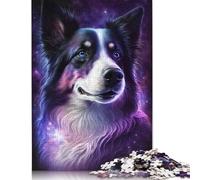Jigsaw Puzzles for Adults 1000 Piece Galaxy Star Border Collie Jigsaw Puzzles for Adults for Educational Games Home Decor 1000pcs (75x50cm)