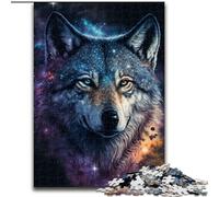 Jigsaw Puzzles for Adults, 1000 Piece Galaxy Wolf cardboard Jigsaw size 26x38cm Relaxing Entertainment, Home Decor