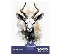 Jigsaw Puzzles for Adults 1000 Piece Gazelle Beauty Watercolor Puzzle for Adults Brain Teaser Game Presents for Women Fun Activities at Home 70x50cm/1000pcs