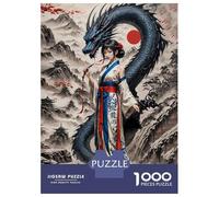 Jigsaw Puzzles for Adults 1000 Piece Geisha Dragon Whisperer Puzzle for Adults Relaxing Games Hand Speed Race Fun Activities at Home 38x26cm/1000pcs