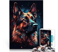 Jigsaw Puzzles for Adults 1000 Piece German Shepherd Galaxy art Hands-on-Spiel Künstlersammlung, Bildende Kunst52x38cm