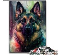 Jigsaw Puzzles for Adults 1000 Piece German Shepherd Jigsaw Puzzle Made of Wood,Educational Activity for Cognitive Skills Cognitive Skill Improvement 1000pcs(50x75cm)