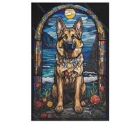 Jigsaw Puzzles for Adults 1000 Piece German Shepherd Jigsaw Puzzles for Adults & Kids Woodenboard Puzzles Family Decoration (78×53cm)
