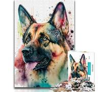 Jigsaw Puzzles for Adults 1000 Piece German Shepherd Puzzles for Adults,Challenging Game for Is Ideal As A Gift for The Whole Family (size 38x26cm)